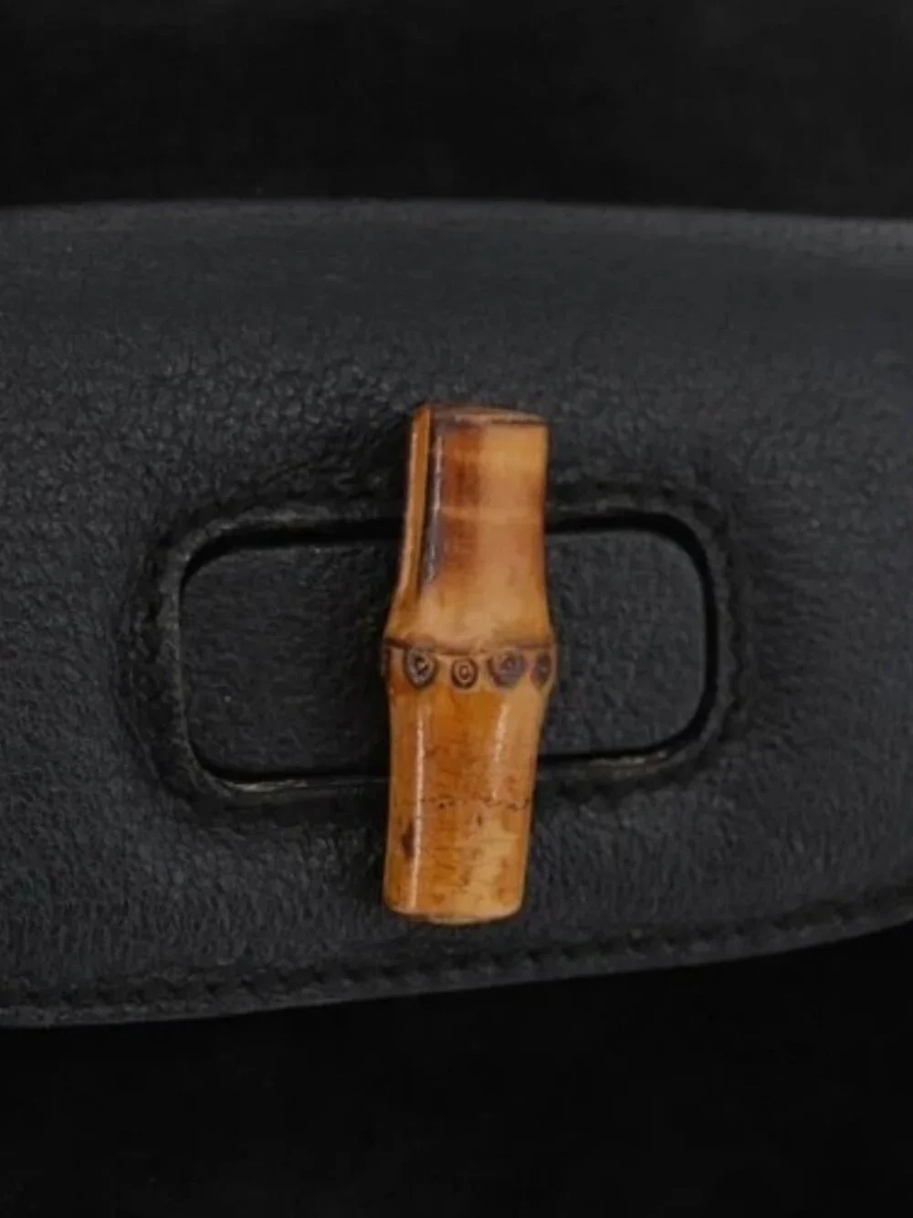 GUCCI Bamboo Backpack Leather Black Gold 003 3444 0030 Auth LNZ554